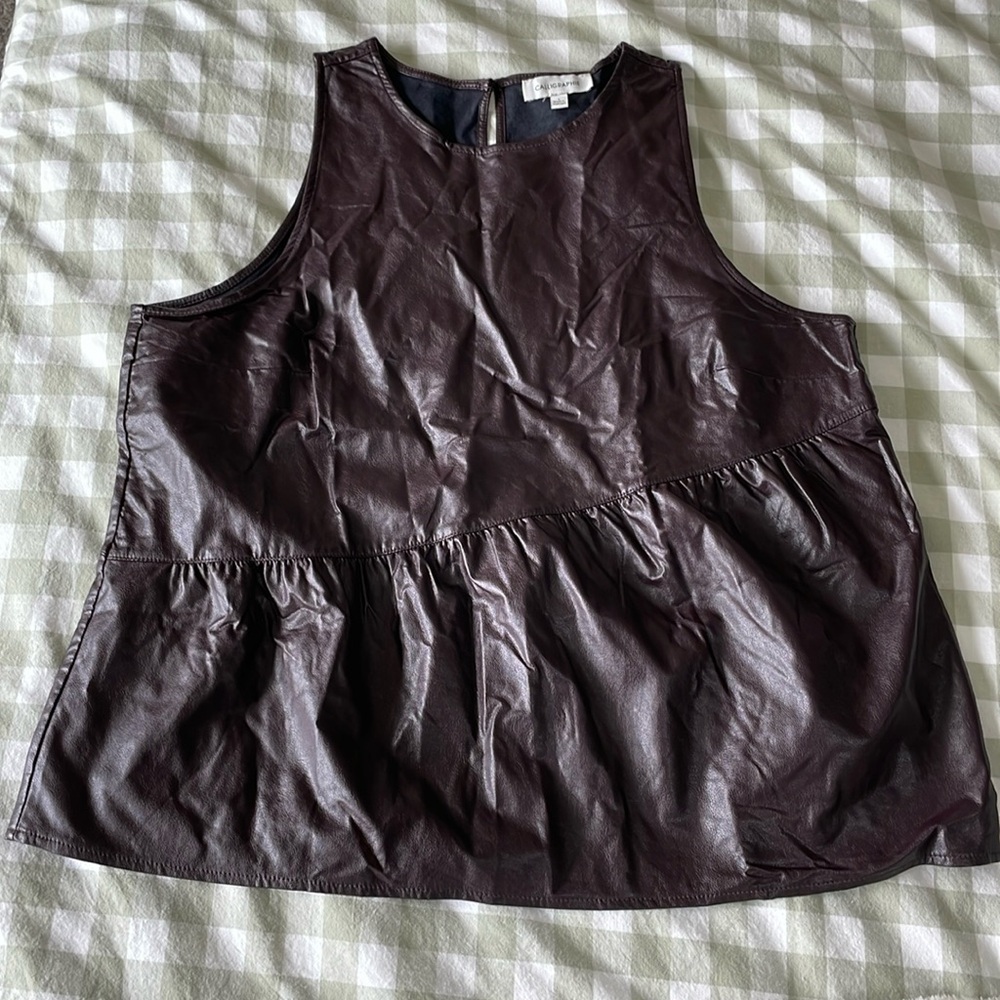 EUC Faux leather Tank Top
